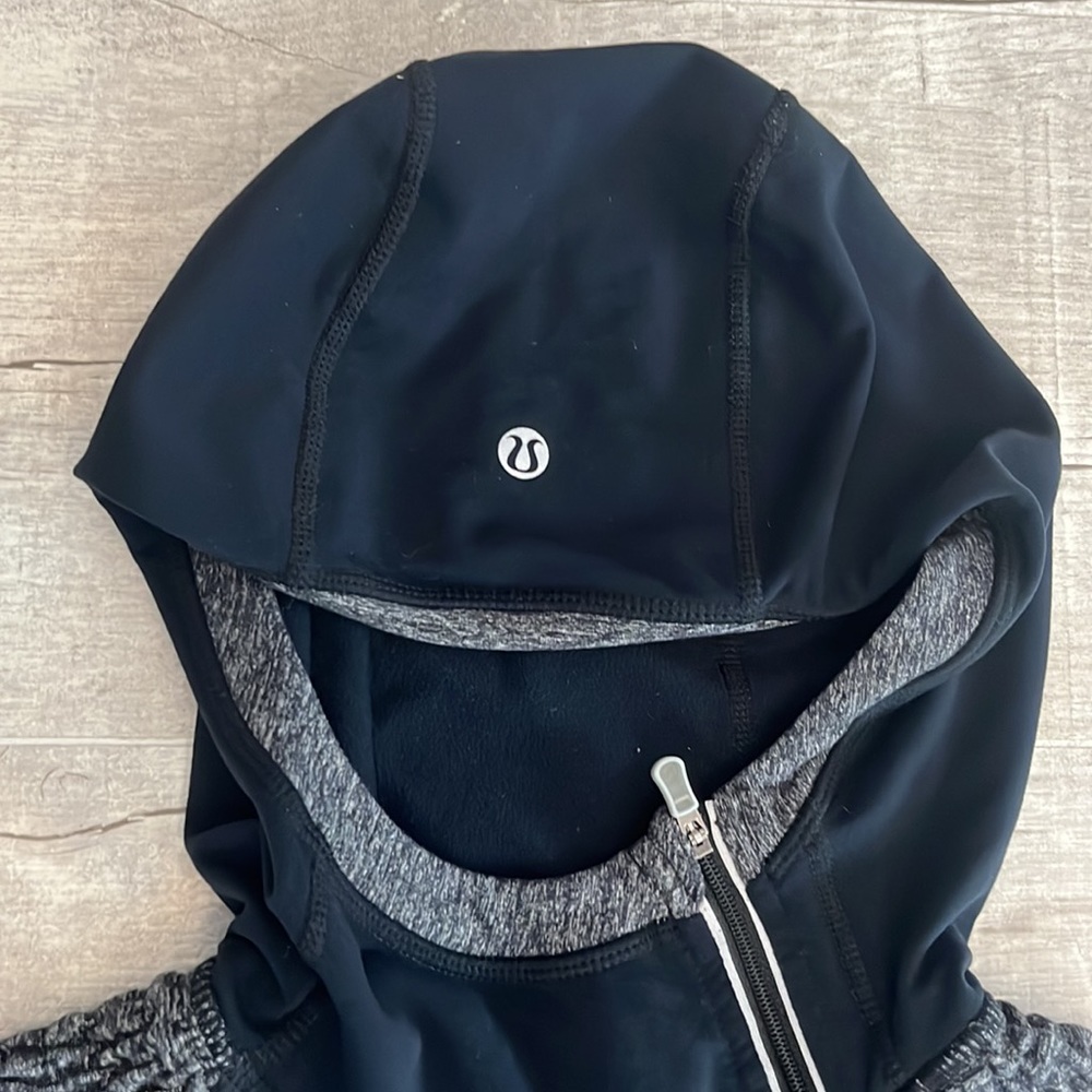 Lululemon Athletica Run Alpine 1/4 Zip Pullover Hoodie‎ Black Womens Size 4